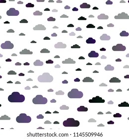 Dark Pink, Blue vector seamless texture with cloudy sky. Illustration in abstract style with colorful clouds. Pattern for trendy fabric, wallpapers.