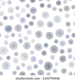 Dark Pink, Blue vector seamless abstract doodle background. New colorful illustration in doodle style with flowers. Elegant pattern for a brand book.