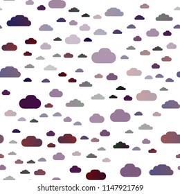 Dark Pink, Blue vector seamless pattern with clouds. Modern illustration with colorful gradient clouds. Template for business cards, websites.