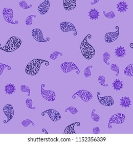 Dark Pink, Blue vector seamless doodle background with leaves and flowers. Doodle illustration of leaves and flowers in Origami style. The best blurred design for your business.