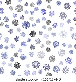 Dark Pink, Blue vector seamless background with xmas snowflakes. Modern geometrical abstract illustration with crystals of ice. Design for textile, fabric, wallpapers.