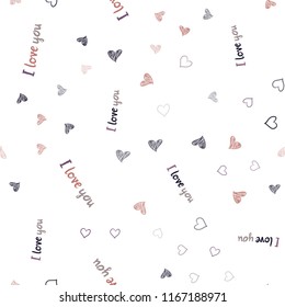 Dark Pink, Blue vector seamless layout with sweet hearts. Glitter abstract illustration with colorful hearts in romantic style. Pattern for carnival, festival romantic leaflets.