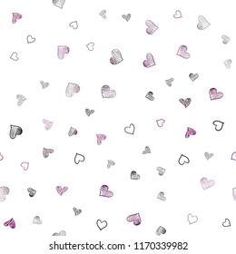 Dark Pink, Blue vector seamless pattern with colorful hearts. Glitter abstract illustration with colorful hearts in romantic style. Design for ad, poster, banner of Valentine Day.