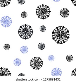 Dark Pink, Blue vector seamless layout with bright snowflakes. Modern geometrical abstract illustration with crystals of ice. Trendy design for wallpaper, fabric makers.