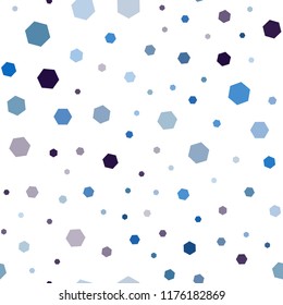Dark Pink, Blue vector seamless pattern with colorful hexagons. Abstract illustration with colorful hexagons. Pattern can be used for landing pages.