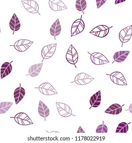 Dark Pink, Blue vector seamless natural pattern with leaves. An elegant bright illustration with leaves in Natural style. Template for business cards, websites.