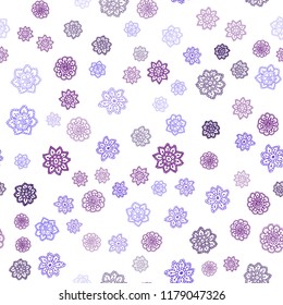 Dark Pink, Blue vector seamless layout with bright snowflakes. Snow on blurred abstract background with gradient. Template for business cards, websites.
