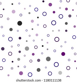 Dark Pink, Blue vector seamless backdrop with dots. Blurred bubbles on abstract background with colorful gradient. Pattern for trendy fabric, wallpapers.