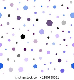 Dark Pink, Blue vector seamless texture with colorful hexagons. Illustration of colored hexagons on white surface. New template for your brand book.
