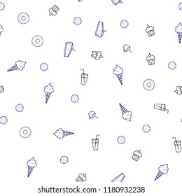 Dark Pink, Blue vector seamless template with organic meal. Beautiful colored illustration with food in doodle style. Doodle design for your business advert of cafes.