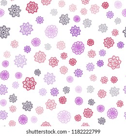 Dark Pink, Blue vector seamless pattern with christmas snowflakes. Decorative shining illustration with snow on abstract template. Pattern for design of fabric, wallpapers.