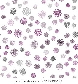 Dark Pink, Blue vector seamless pattern with christmas snowflakes. Snow on blurred abstract background with gradient. Pattern for design of window blinds, curtains.