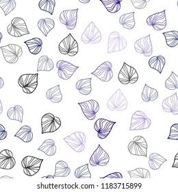 Dark Pink, Blue vector seamless doodle background with leaves. Brand new colored illustration in blurry style with leaves. Pattern for design of window blinds, curtains.
