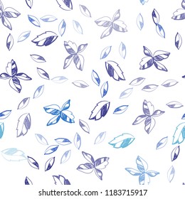 Dark Pink, Blue vector seamless elegant template with leaves. Decorative illustration with doodles on abstract template. Design for textile, fabric, wallpapers.