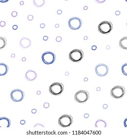 Dark Pink, Blue vector seamless cover with spots. Illustration with set of shining colorful abstract circles. Pattern can be used for beautiful websites.