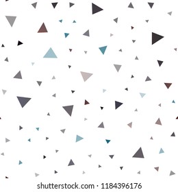 Dark Pink, Blue vector seamless texture in triangular style. Triangles on abstract background with colorful gradient. Pattern for commercials.