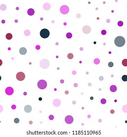 Dark Pink, Blue vector seamless cover with spots. Abstract illustration with colored bubbles in nature style. Pattern for design of window blinds, curtains.