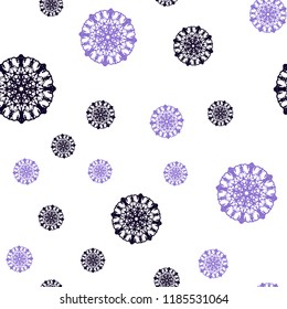 Dark Pink, Blue vector seamless layout with bright snowflakes. Snow on blurred abstract background with gradient. Template for business cards, websites.