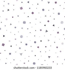 Dark Pink, Blue vector seamless backdrop with lines, circles, rhombus. Abstract gradient illustration with circles, triangles, cubes. Pattern for design of window blinds, curtains.