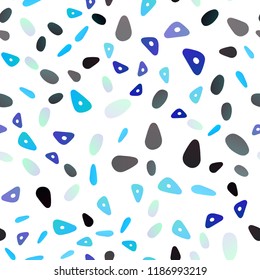 Dark Pink, Blue vector seamless background with triangles, circles. Decorative design in abstract style with lines, dots. Pattern can be used for websites.