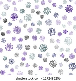 Dark Pink, Blue vector seamless layout with bright snowflakes. Blurred decorative design in xmas style with snow. Design for textile, fabric, wallpapers.