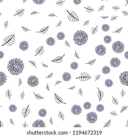 Dark Pink, Blue vector seamless abstract design with leaves, flowers. Brand new colored illustration with leaves and flowers. Design for textile, fabric, wallpapers.