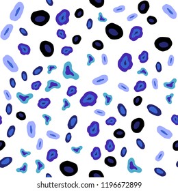 Dark Pink, Blue vector seamless backdrop with dots. Blurred bubbles on abstract background with colorful gradient. Pattern for design of fabric, wallpapers.