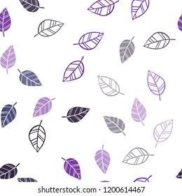 Dark Pink, Blue vector seamless abstract background with leaves. New colorful illustration in doodle style with leaves. Template for business cards, websites.