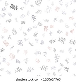 Dark Pink, Blue vector seamless abstract pattern with leaves, branches. Colorful illustration in doodle style with leaves, branches. Template for business cards, websites.