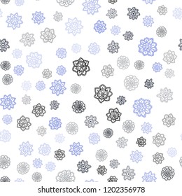 Dark Pink, Blue vector seamless texture with colored snowflakes. Decorative shining illustration with snow on abstract template. Pattern for design of window blinds, curtains.