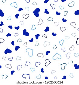 Dark Pink, Blue vector seamless layout with sweet hearts. Decorative shining illustration with hearts on abstract template. Pattern can be used for valentine's ad, booklets.