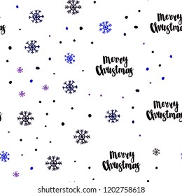 Dark Pink, Blue vector seamless template with ice snowflakes. Shining colorful illustration with snow on abstract template. Design for textile, fabric, wallpapers.