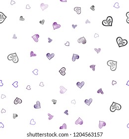 Dark Pink, Blue vector seamless cover with Shining hearts. Illustration with hearts in love concept for valentine's day. Design for ad, poster, banner of Valentine Day.
