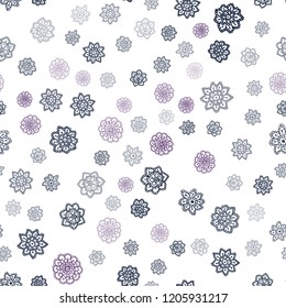 Dark Pink, Blue vector seamless background with xmas snowflakes. Shining colored illustration with snow in christmas style. Template for business cards, websites.