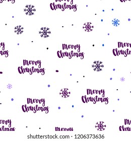 Dark Pink, Blue vector seamless template with ice snowflakes. Shining colorful illustration with snow in christmas style. Trendy design for wallpaper, fabric makers.