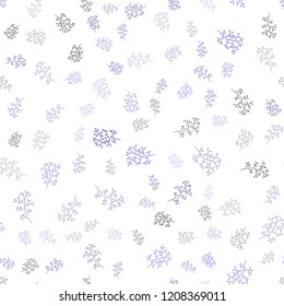 Dark Pink, Blue vector seamless elegant pattern with leaves, branches. Colorful illustration in doodle style with leaves, branches. Design for textile, fabric, wallpapers.