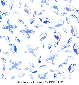 Dark Pink, Blue vector seamless elegant wallpaper with leaves. leaves on elegant natural pattern with gradient. Pattern for trendy fabric, wallpapers.