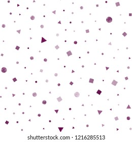 Dark Pink, Blue vector seamless pattern with polygonal style with circles. Decorative design in abstract style with lines, dots, cubes. Trendy design for wallpaper, fabric makers.