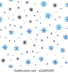 Dark Pink, Blue vector seamless background with xmas snowflakes. Shining colorful illustration with snow in christmas style. Pattern for trendy fabric, wallpapers.