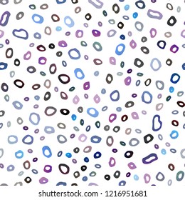 Dark Pink, Blue vector seamless texture with disks. Illustration with set of shining colorful abstract circles. Template for business cards, websites.