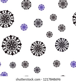 Dark Pink, Blue vector seamless layout with bright snowflakes. Glitter abstract illustration with crystals of ice. Trendy design for wallpaper, fabric makers.