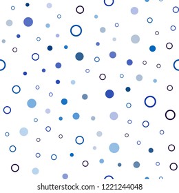 Dark Pink, Blue vector seamless backdrop with dots. Blurred bubbles on abstract background with colorful gradient. Pattern for design of fabric, wallpapers.