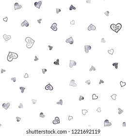 Dark Pink, Blue vector seamless cover with Shining hearts. Beautiful colored illustration with hearts in celebration style. Design for ad, poster, banner of Valentine Day.