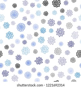 Dark Pink, Blue vector seamless pattern with christmas snowflakes. Modern geometrical abstract illustration with crystals of ice. Trendy design for wallpaper, fabric makers.