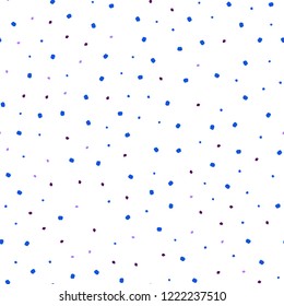 Dark Pink, Blue vector seamless backdrop with dots. Glitter abstract illustration with blurred drops of rain. Trendy design for wallpaper, fabric makers.