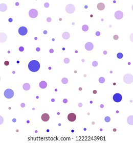 Dark Pink, Blue vector seamless layout with circle shapes. Beautiful colored illustration with blurred circles in nature style. Pattern for design of fabric, wallpapers.