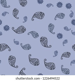 Dark Pink, Blue vector seamless doodle texture with leaves and flowers. Brand new colored illustration with leaves and flowers. Pattern for heads of websites and designs.