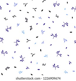 Dark Pink, Blue vector seamless elegant pattern with leaves. An elegant bright illustration with leaves in Natural style. Pattern for trendy fabric, wallpapers.