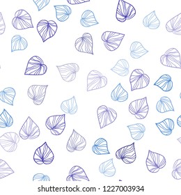 Dark Pink, Blue vector seamless natural background with leaves. Creative illustration in blurred style with leaves. Trendy design for wallpaper, fabric makers.