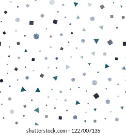 Dark Pink, Blue vector seamless background with triangles, circles, cubes. Abstract illustration with colorful dots, lines, cubes. Trendy design for wallpaper, fabric makers.